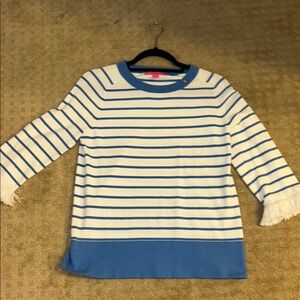 Lilly Pulitzer Blue and White Long Sleeve Sweater
